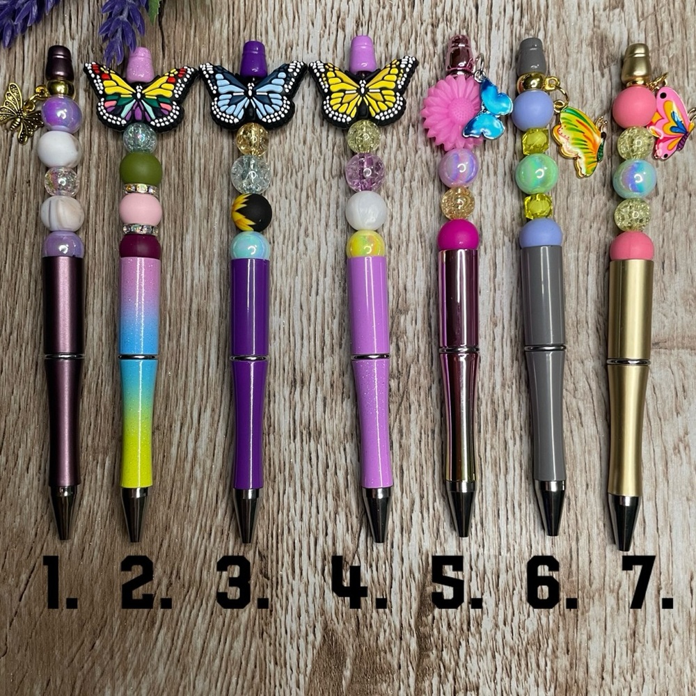 Handcrafted Butterfly Pens Beaded Unique Artisan Gifts Office Accessories